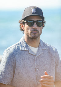 Camp Collar Denim Paisley Bleach - Modern Fit