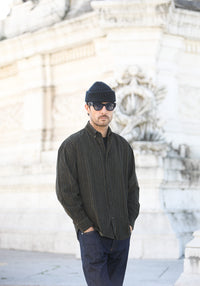Chemise Velours Japan Stripes Khaki - New Modern Fit