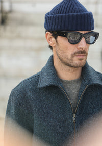 Veste Aviator Laine Chevrons - Blue