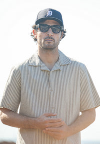 Camp Collar Stripes Beige - Modern Fit