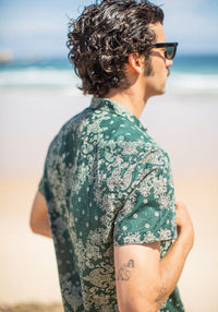 Chemise Camp Collar Bandana Vert