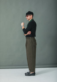 Chino Militaire Pince Simple Khaki - Comfort Fit
