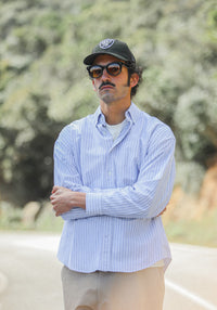 Chemise Oxford Rayures Larges Bleue - Modern Fit