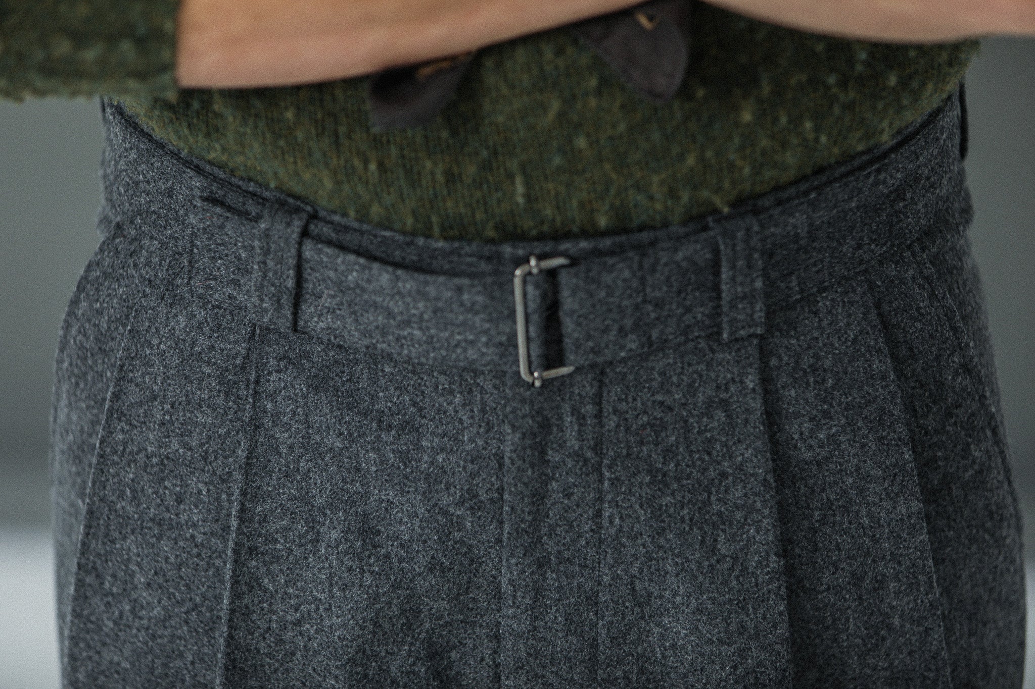 Pantalon Double Pince Flanelle Gris - Coupe Balloon