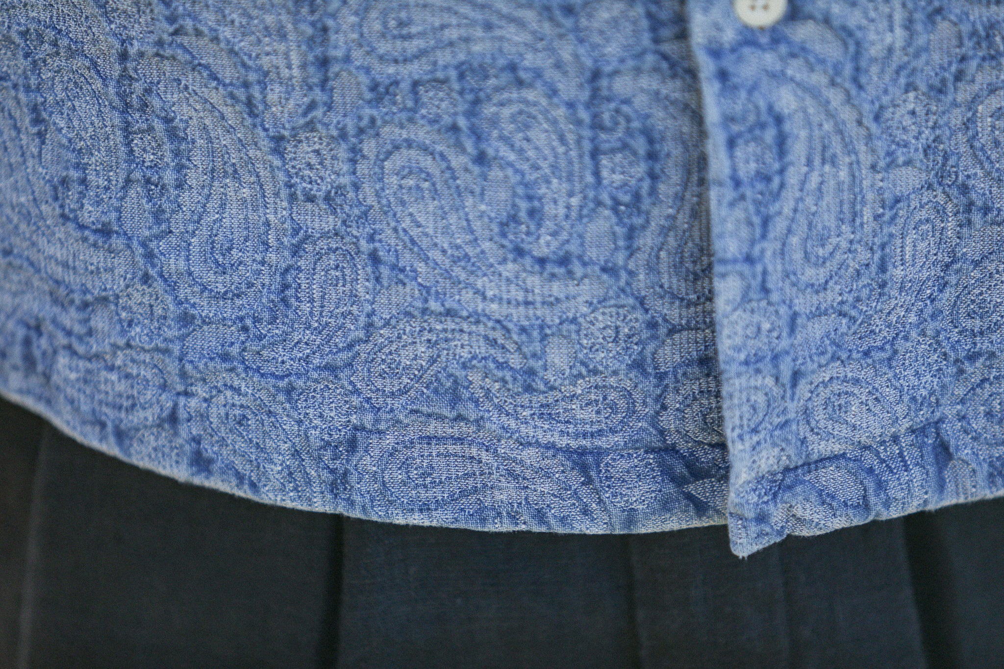Camp Collar Denim Paisley Bleach  - Modern Fit