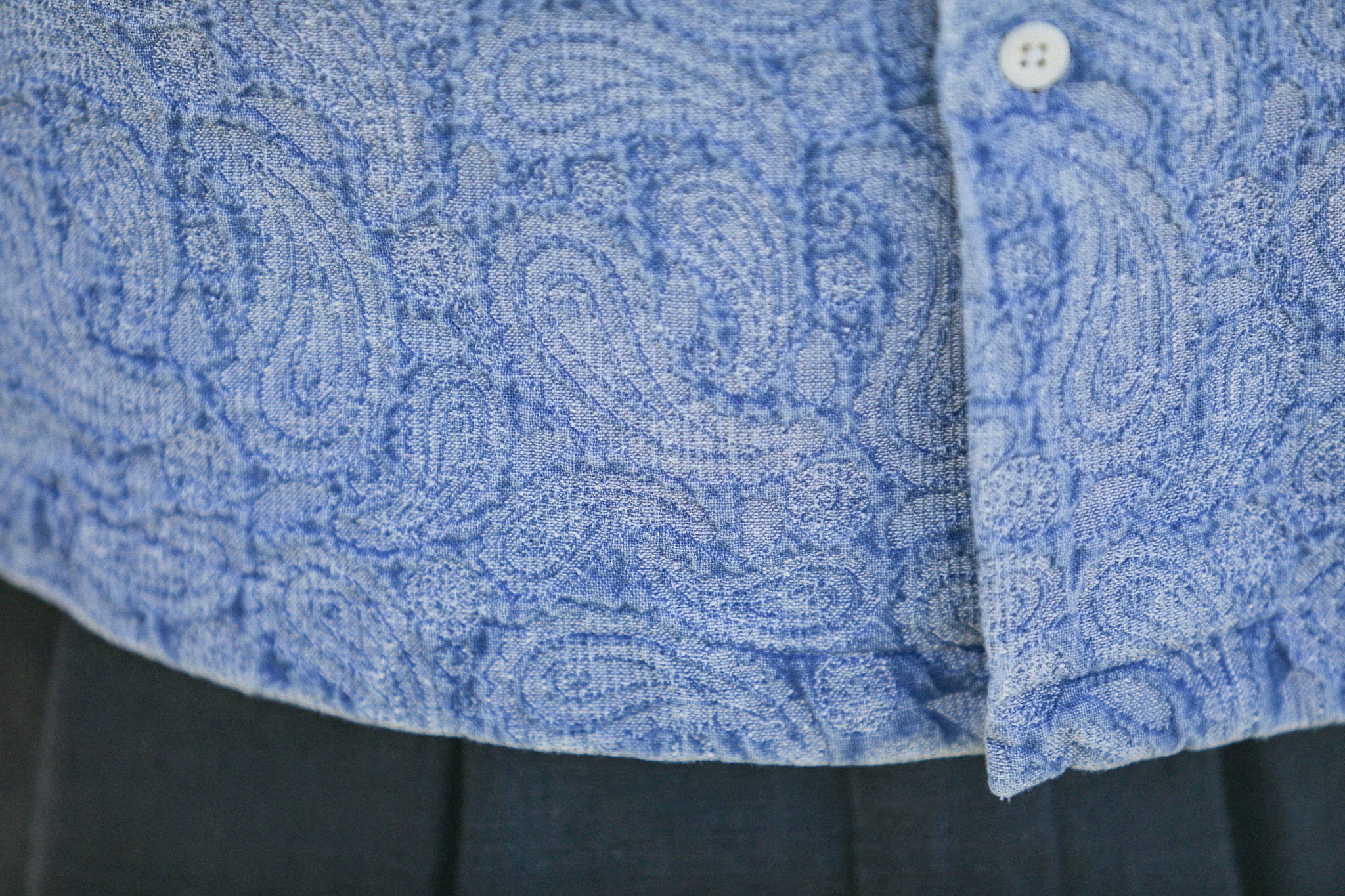 Camp Collar Denim Paisley Bleach  - Modern Fit