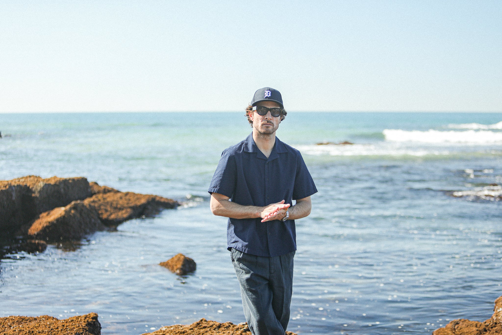 Chemise Homme Seersucker Navy  - Modern Fit