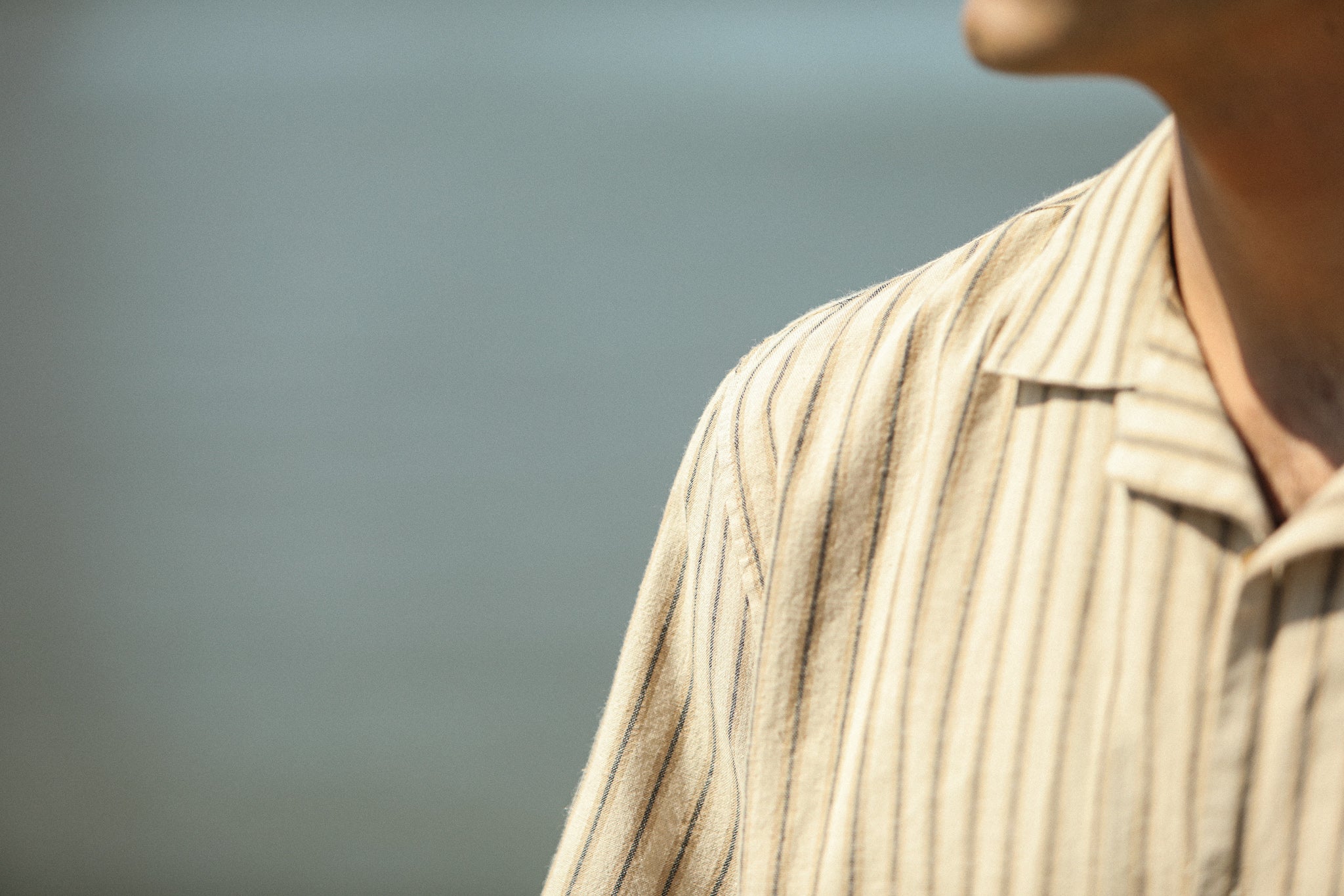 Modern Camp Collar Japanese Linen Beige
