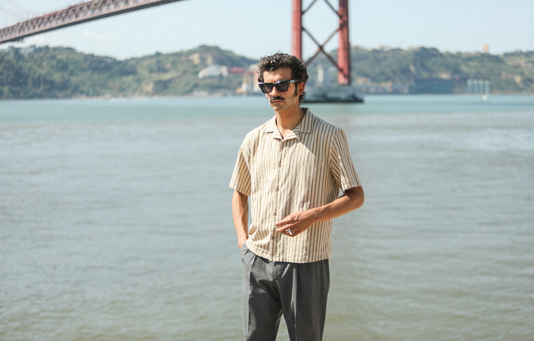 Modern Camp Collar Japanese Linen Beige