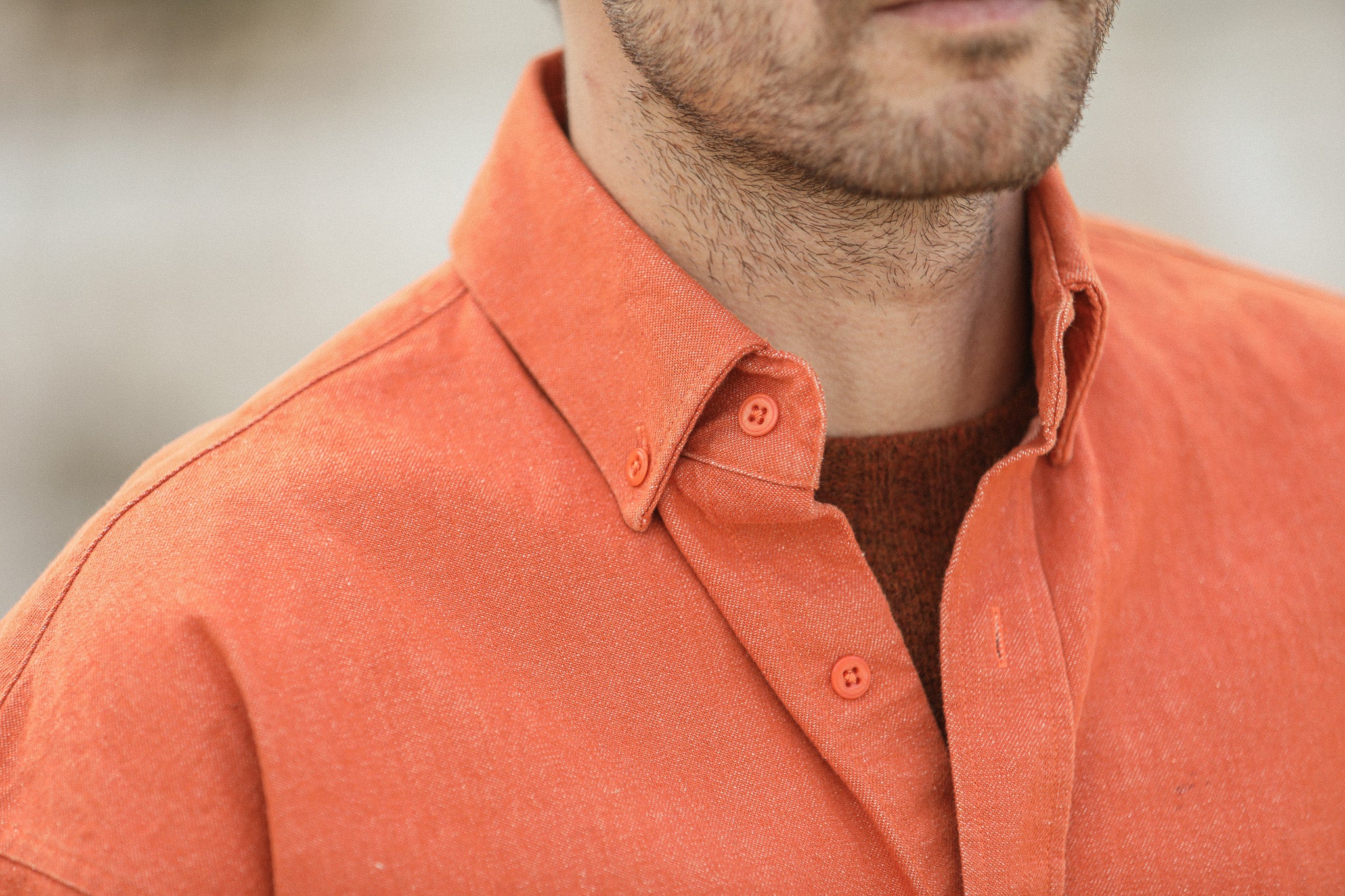 Surchemise Denim Japonais Orange - New Modern Fit