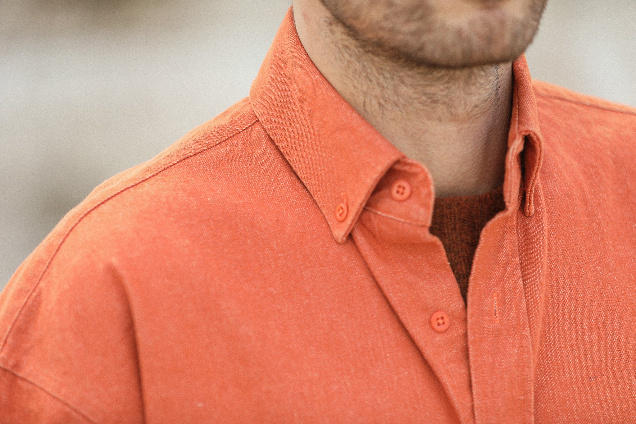 Surchemise Denim Japonais Orange - New Modern Fit