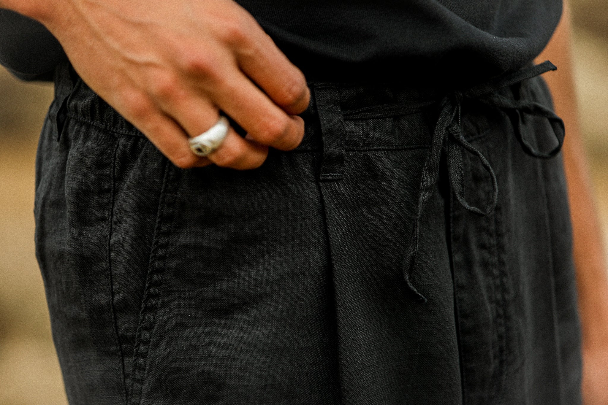 City Pant Lin Noir