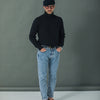 Pull Col Roulé Pure Laine Marine