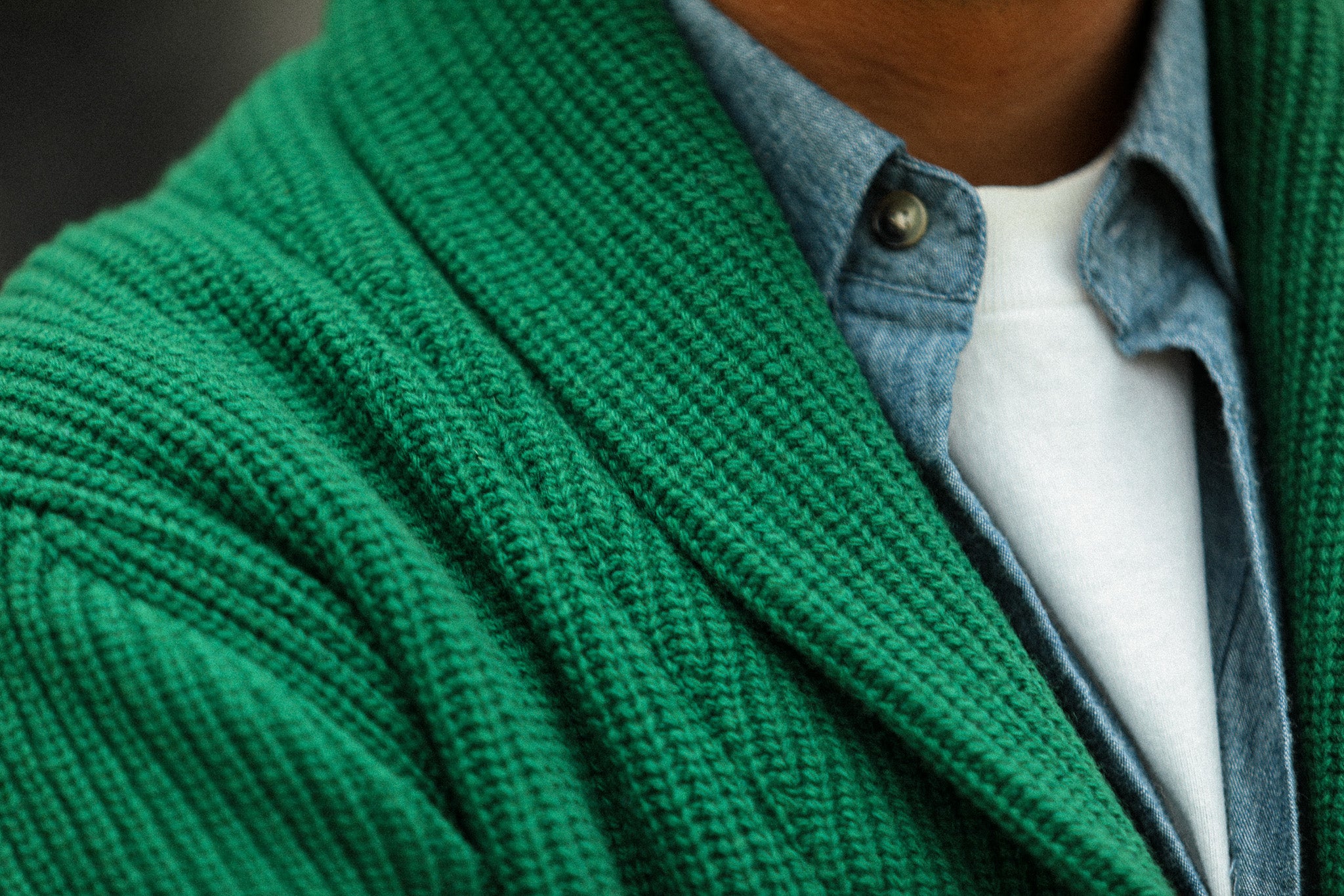 Cardigan Lambswool Green