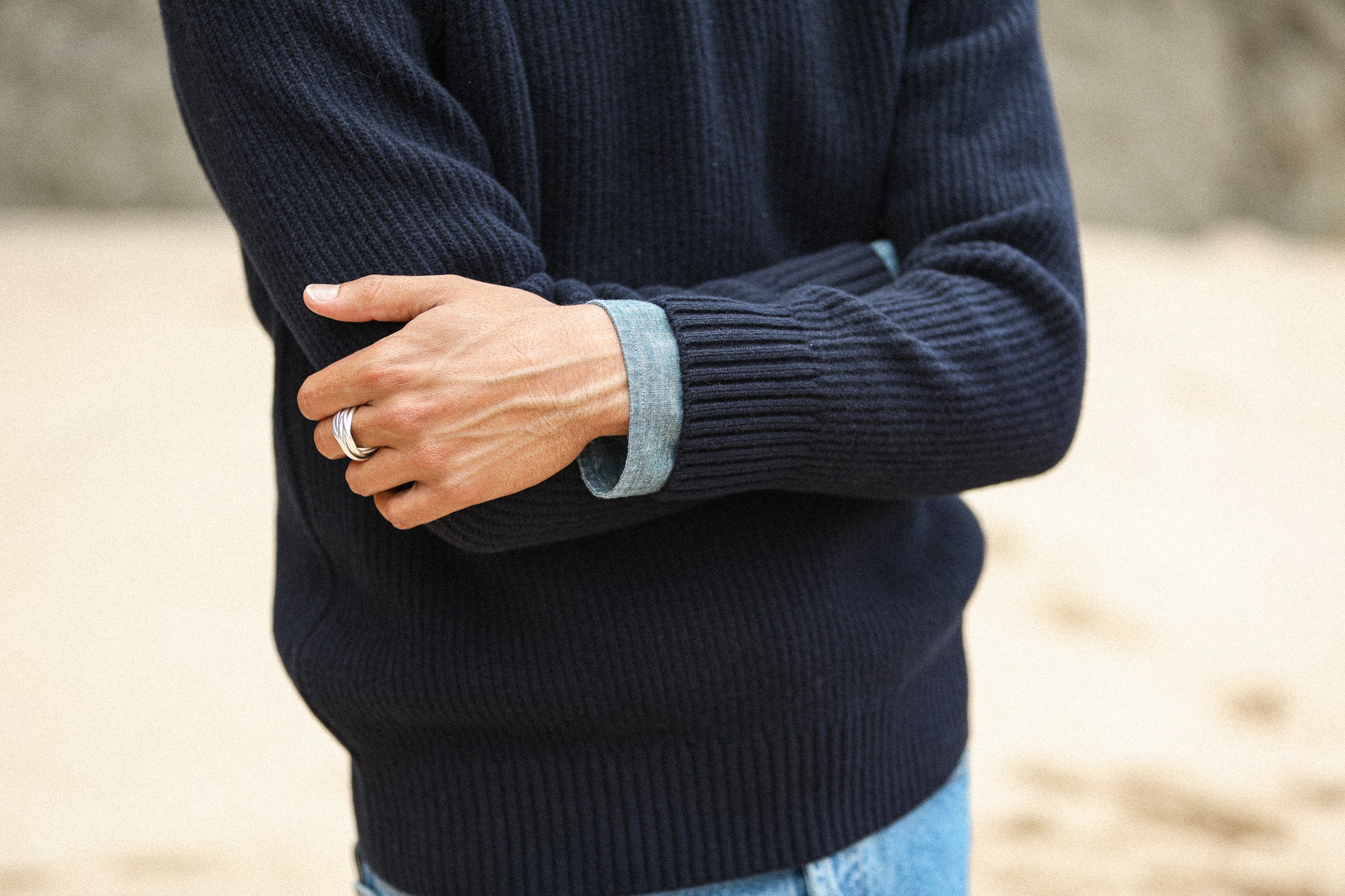 Back in stock ! Pull Militaire Lambswool Navy