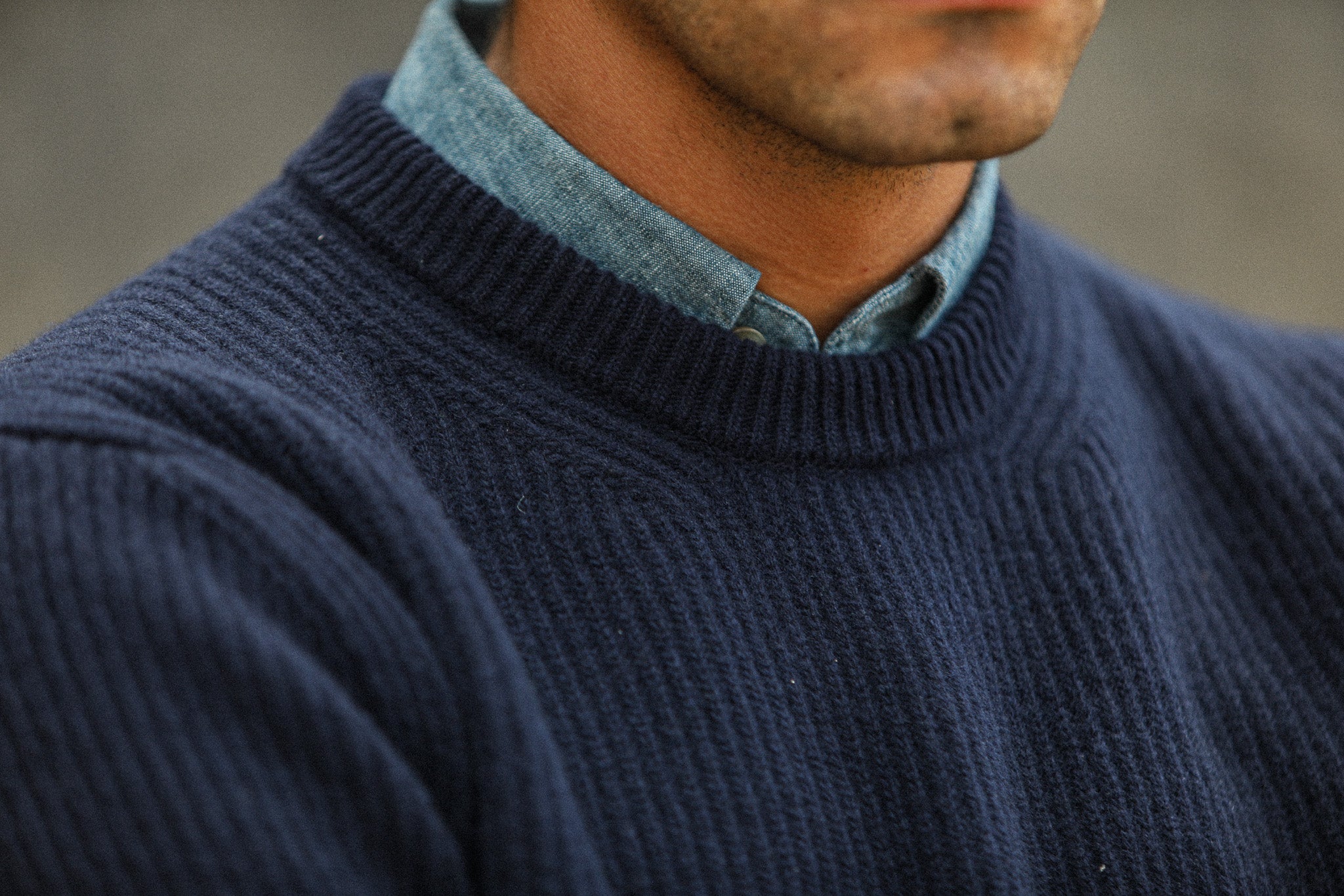 Back in stock ! Pull Militaire Lambswool Navy
