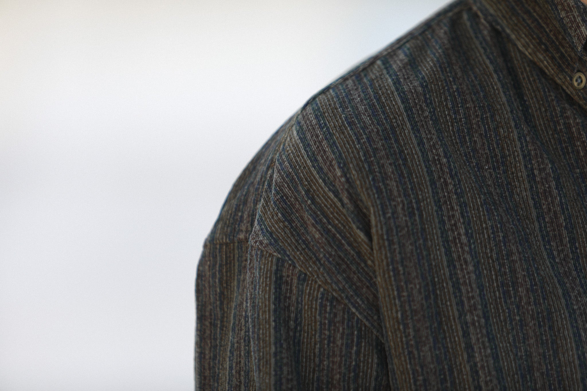 Chemise Velours Japan Stripes Khaki - New Modern Fit