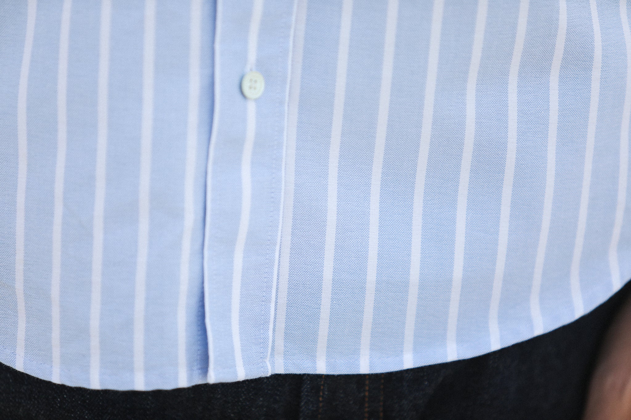 Chemise Homme Ample Oxford Rayée Bleu - Modern Fit