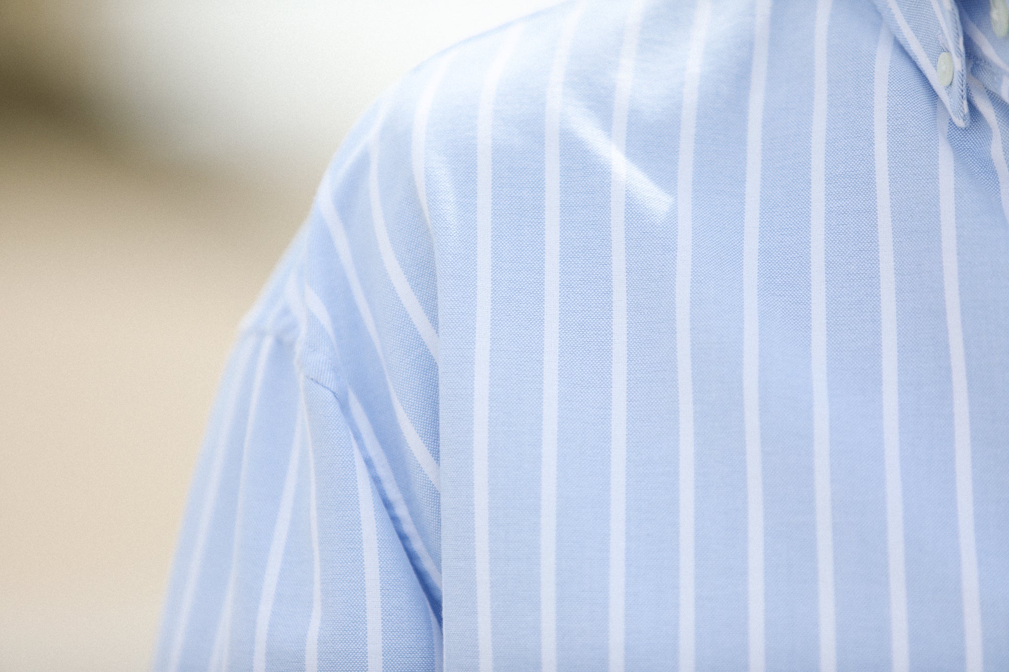 Chemise Homme Ample Oxford Rayée Bleu - Modern Fit