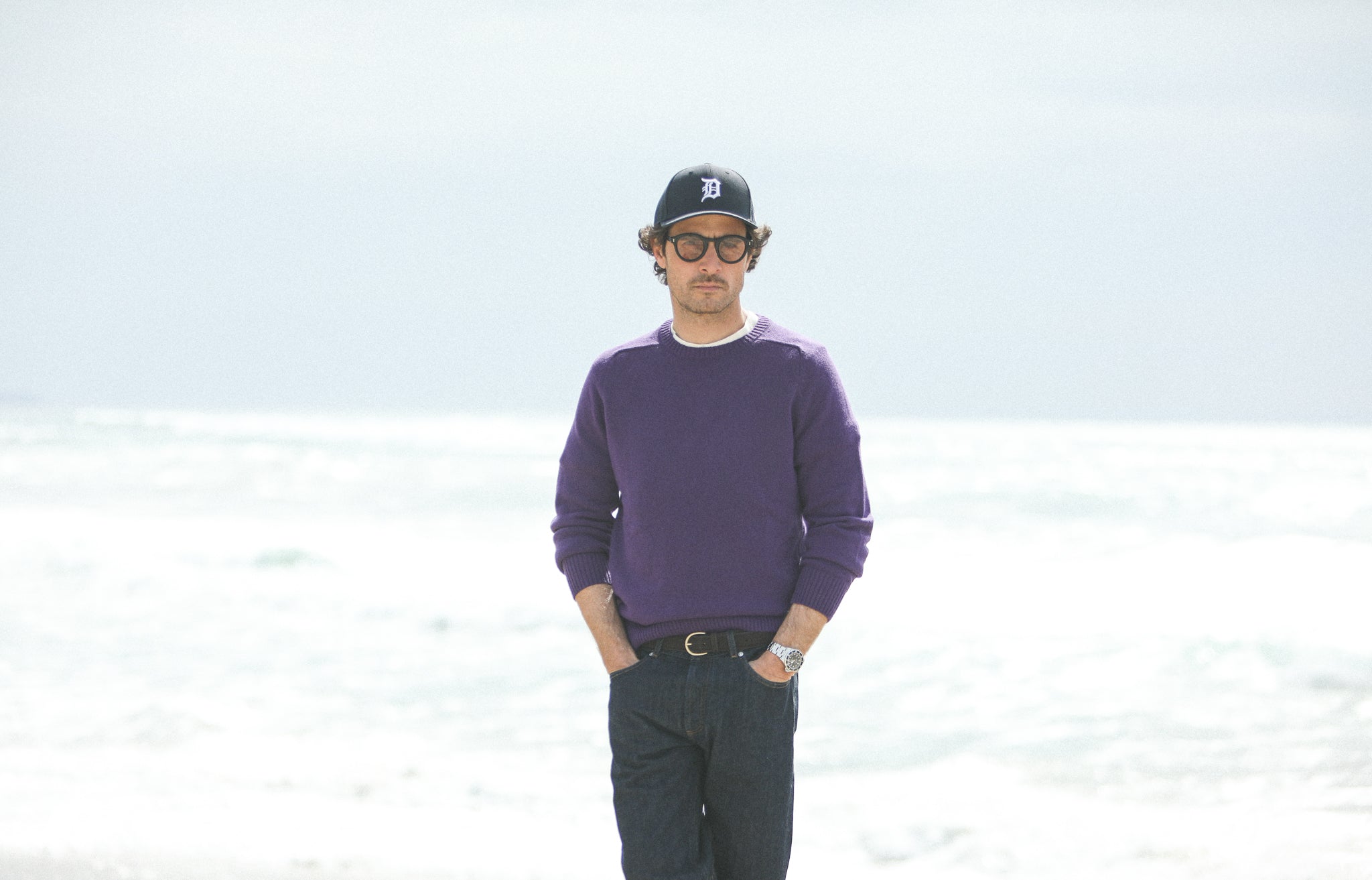 Pull Col Rond Lambswool Purple