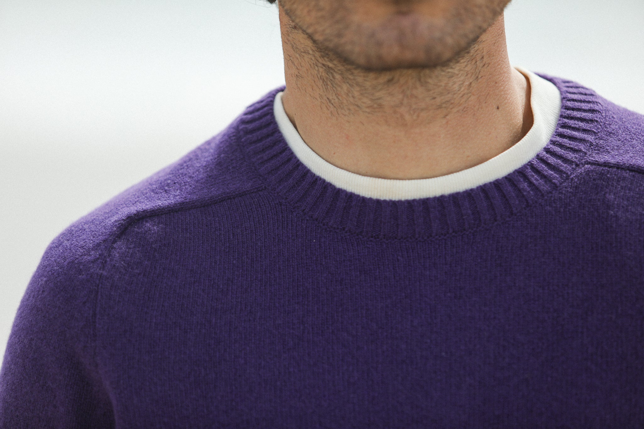 Pull Col Rond Lambswool Purple