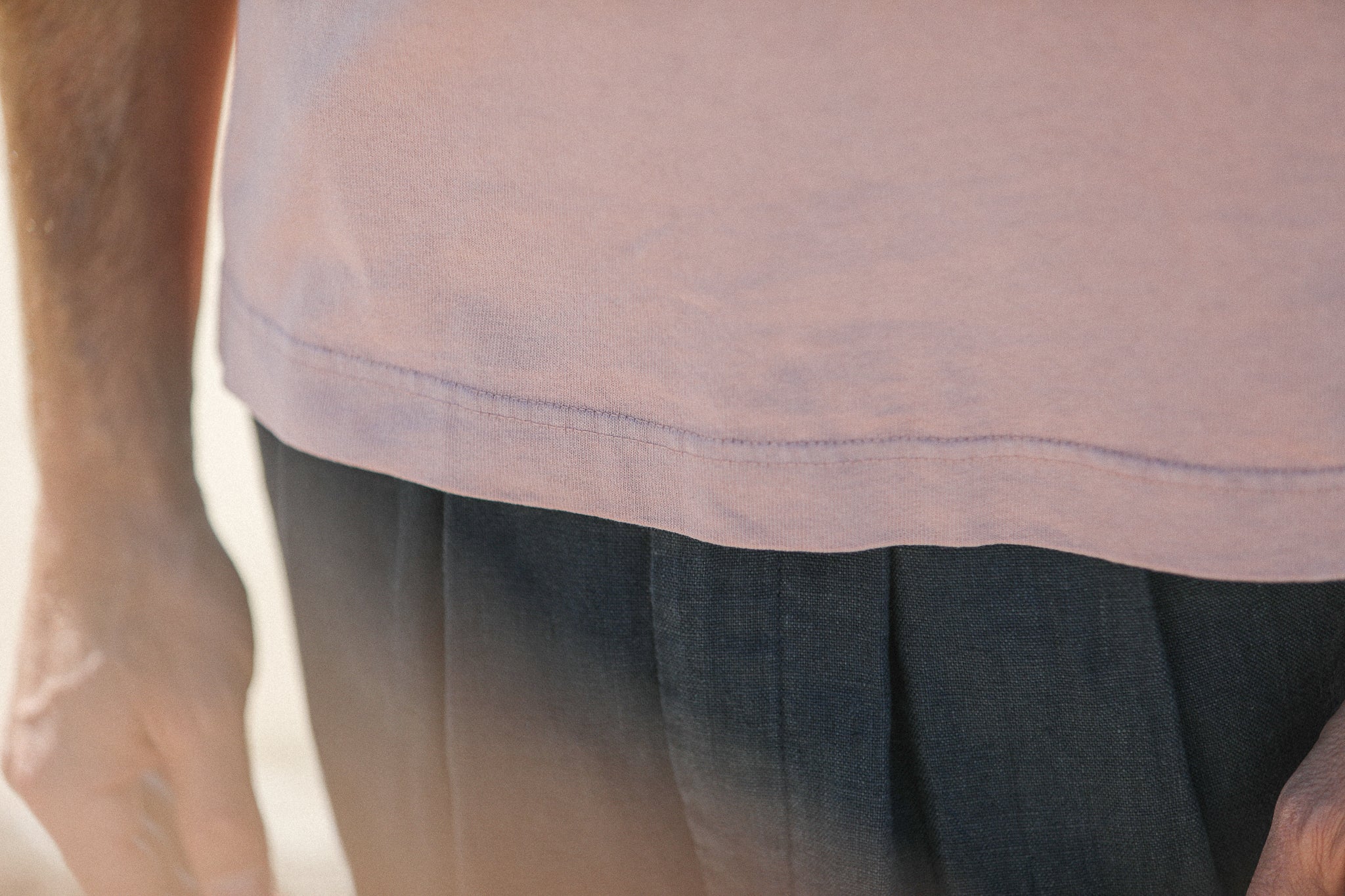Tee-Shirt Confort Acid Wash Faded Pink