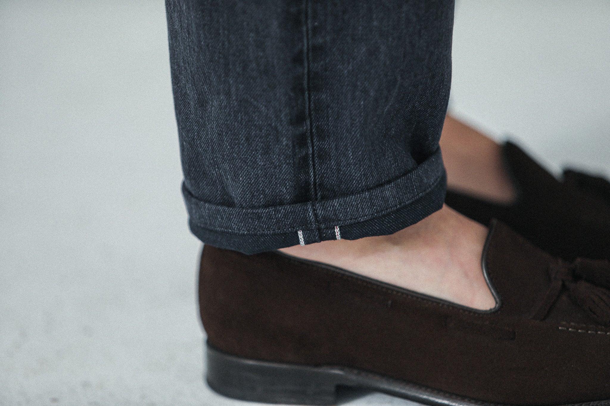 Jean Selvedge Noir Stonewash - Athletic Fit