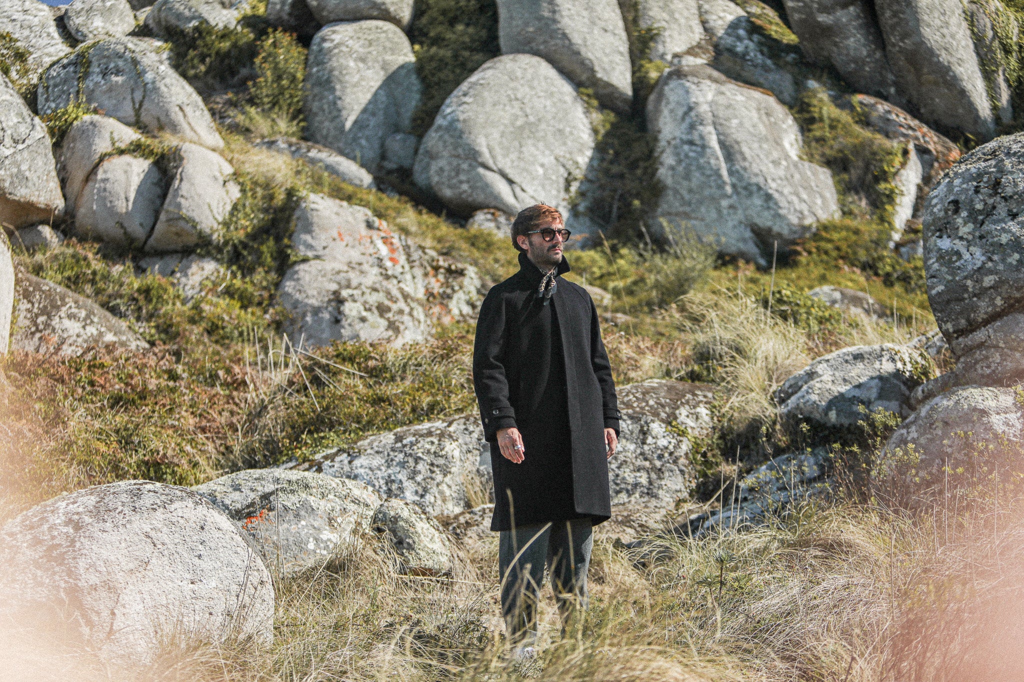 Manteau Balmaccan Laine & Cachemire Noir