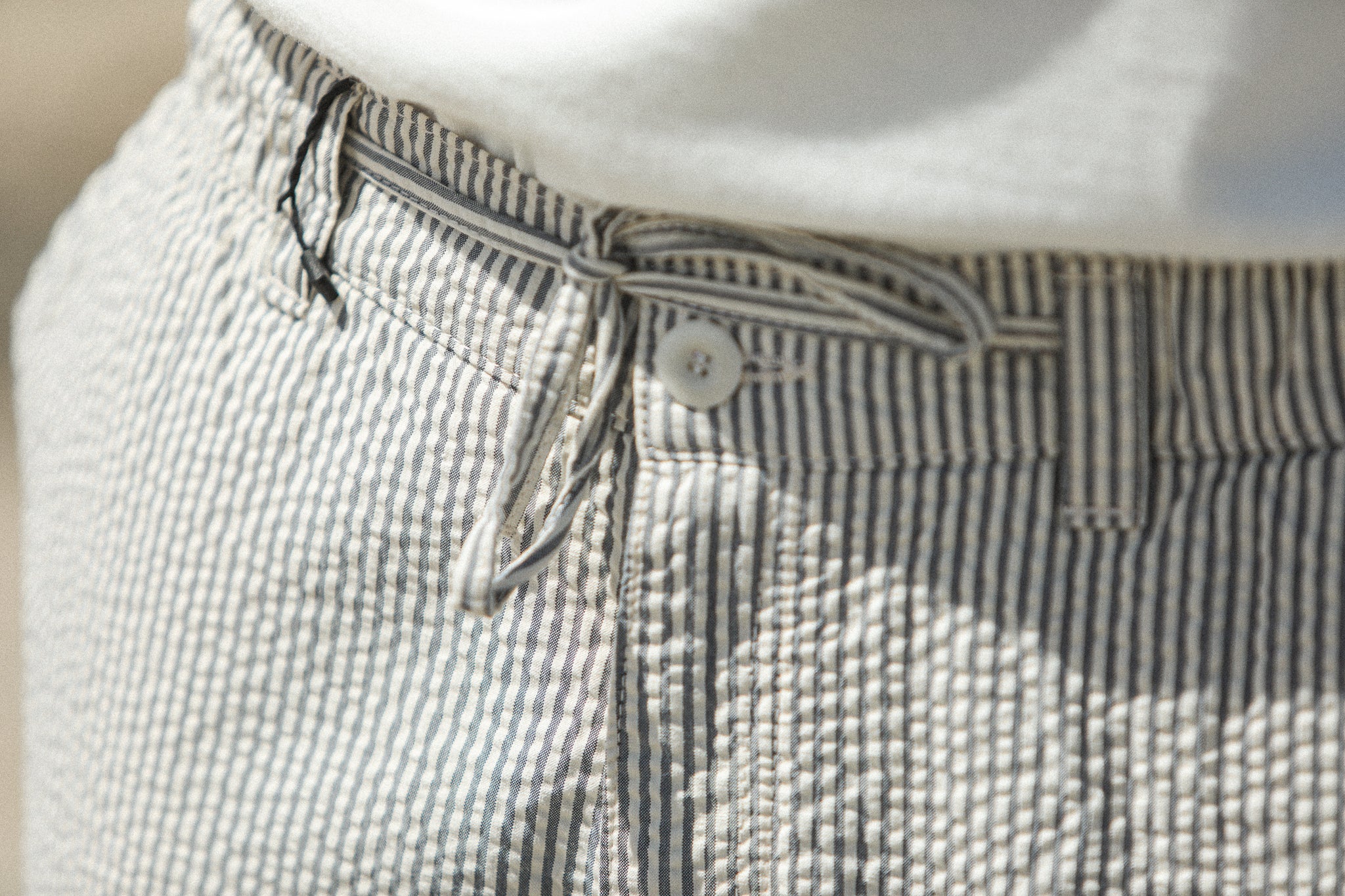 City Short - Seersucker Bleu Creme