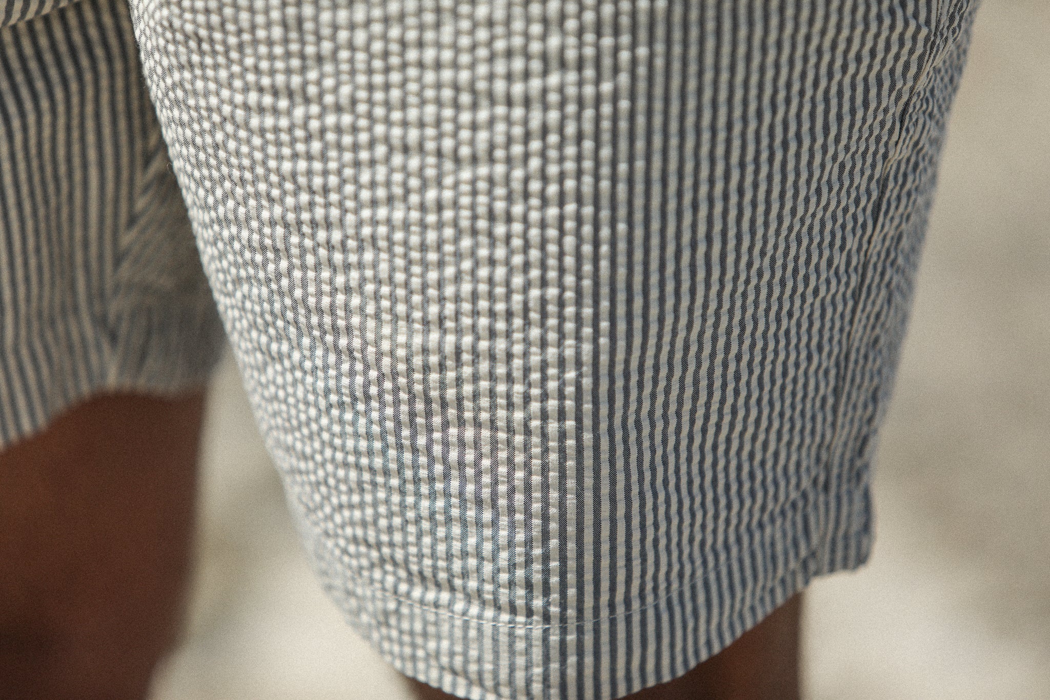 City Short - Seersucker Bleu Creme