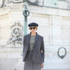 Boy Blazer Pied De Poule Gris Bleu
