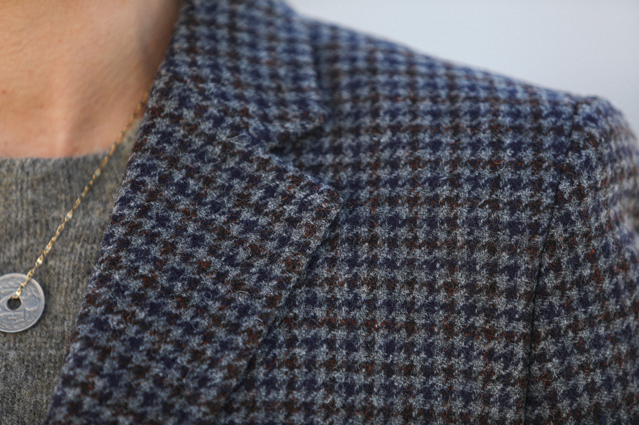 Boy Blazer Pied De Poule Gris Bleu