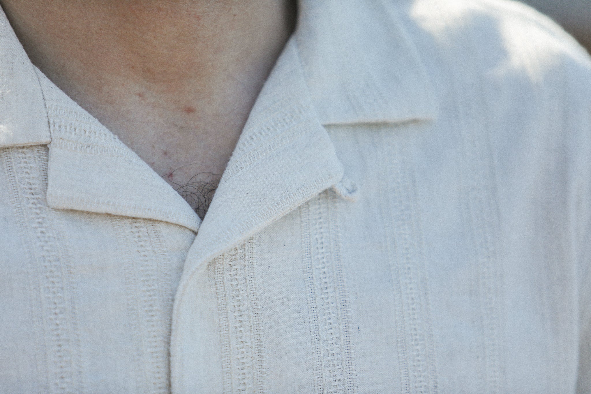 Camp Collar Broderie Japonaise Beige Creme