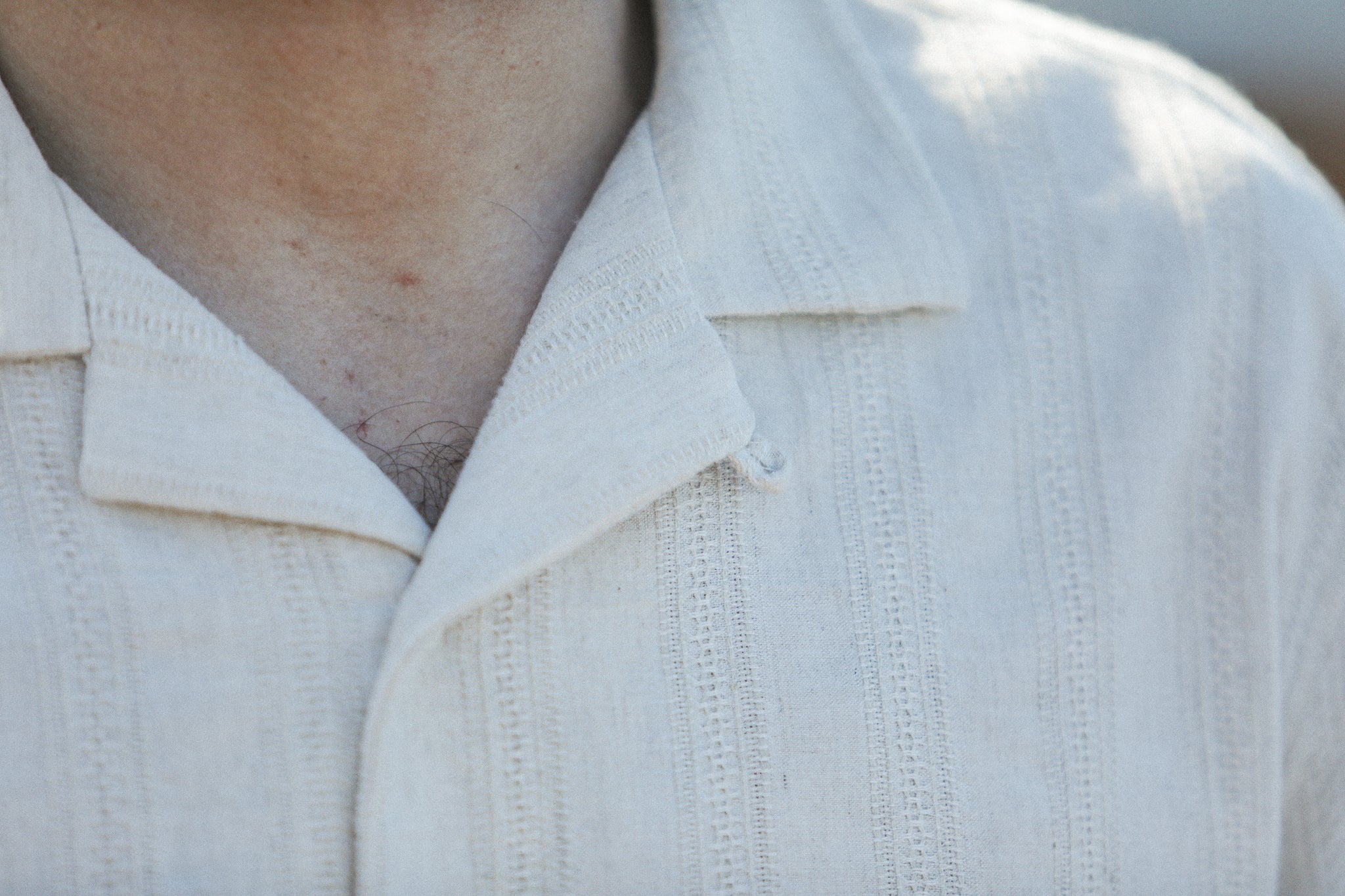 Camp Collar Broderie Japonaise Beige Creme