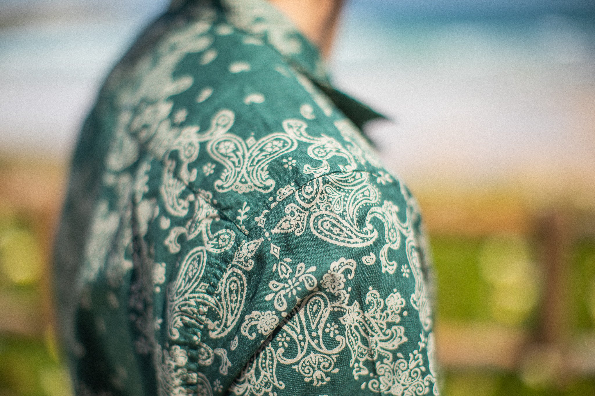 Chemise Camp Collar Bandana Vert