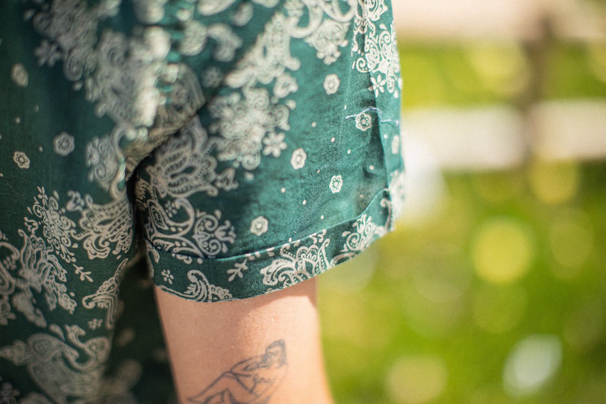 Chemise Camp Collar Bandana Vert