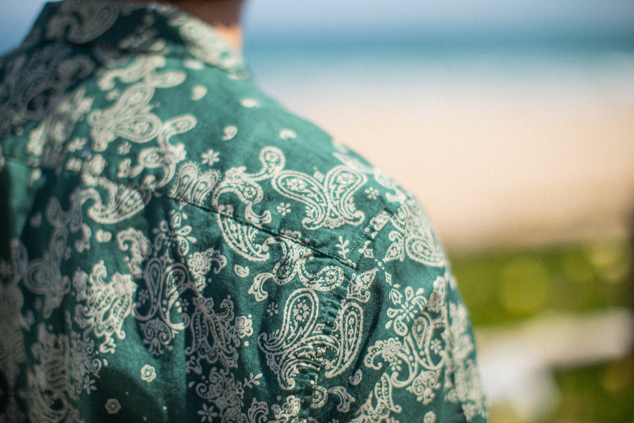 Chemise Camp Collar Bandana Vert