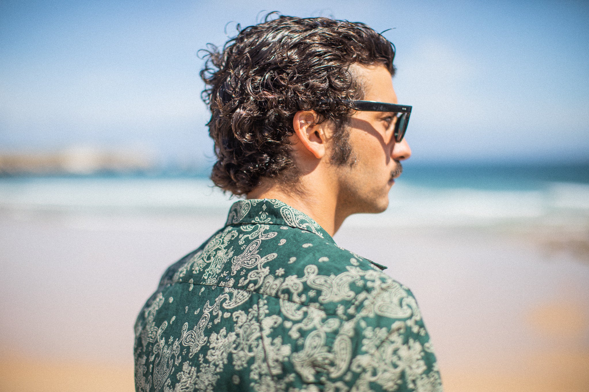 Chemise Camp Collar Bandana Vert