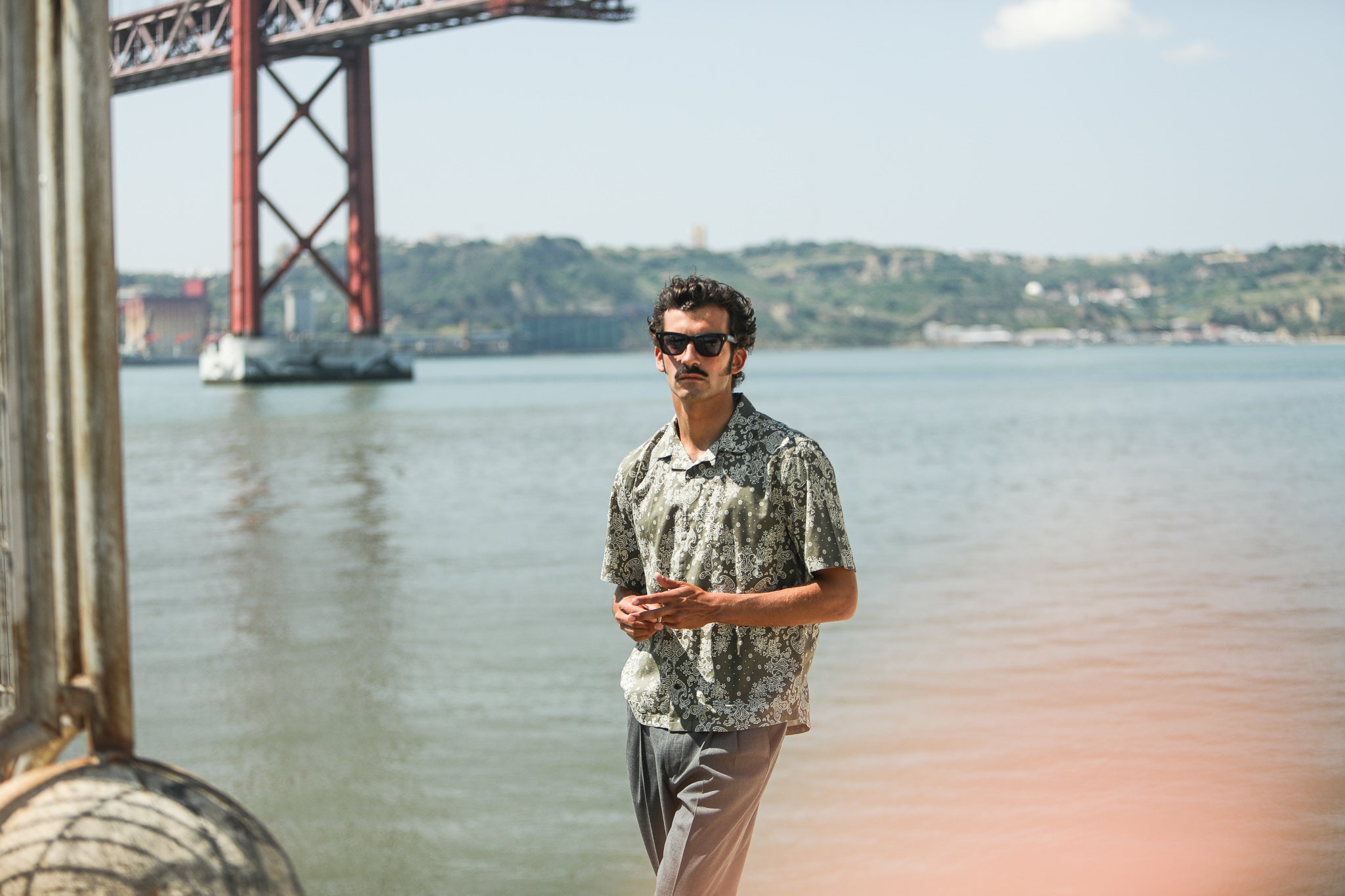 Chemise Camp Collar Bandana Khaki