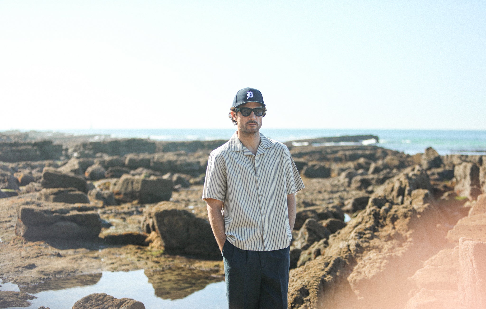 Camp Collar Stripes Beige - Modern Fit