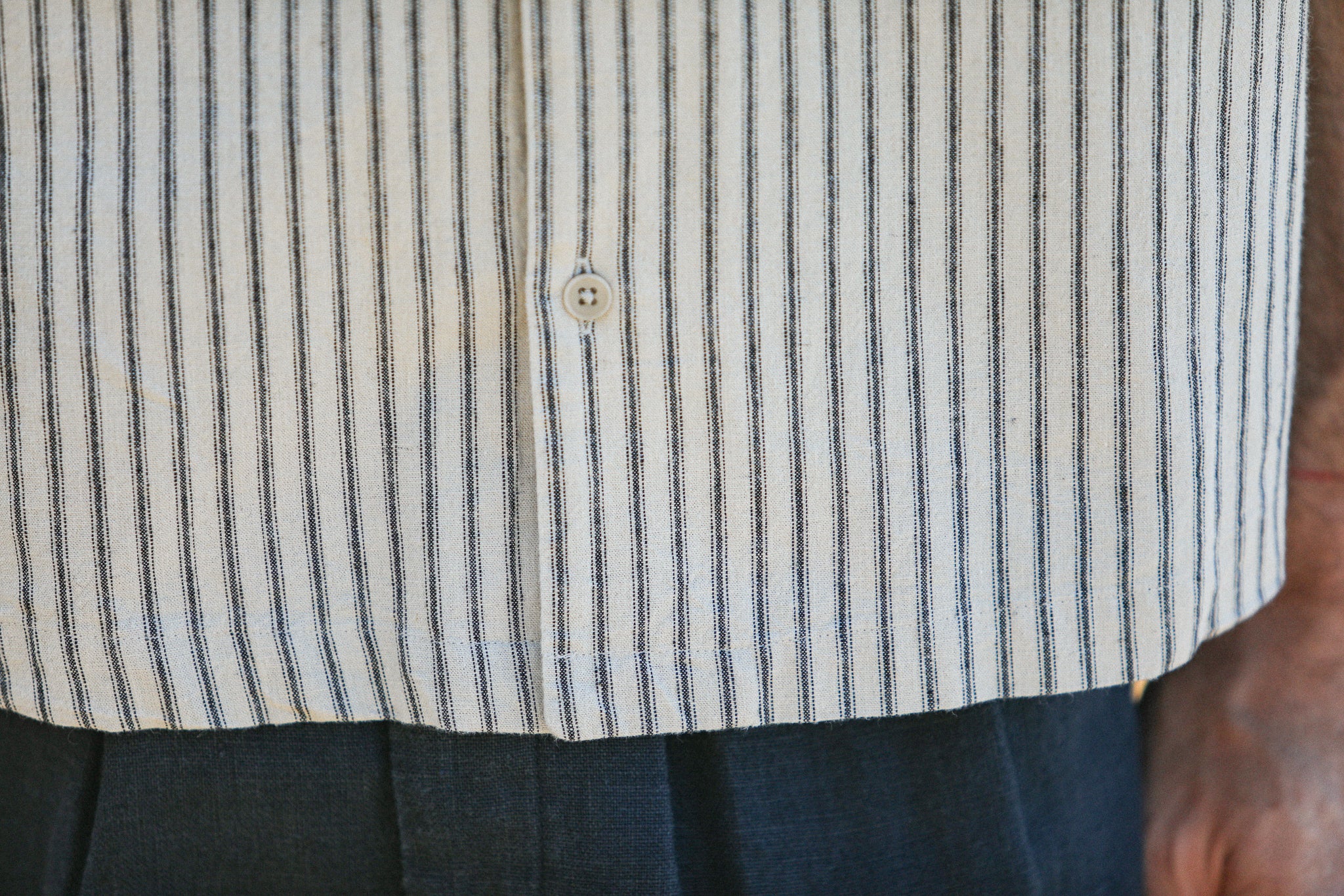 Camp Collar Stripes Beige - Modern Fit