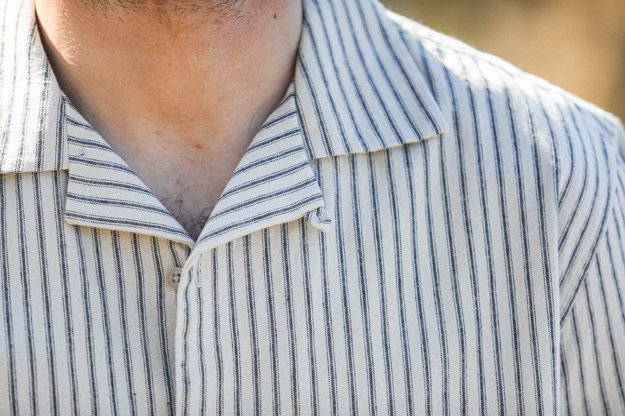 Camp Collar Stripes Beige - Modern Fit