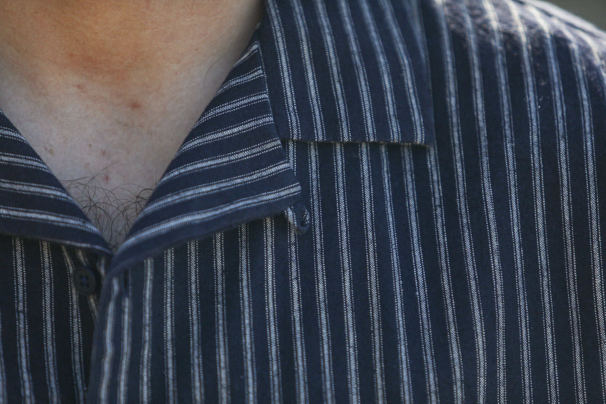 Camp Collar Stripes Navy - Modern Fit