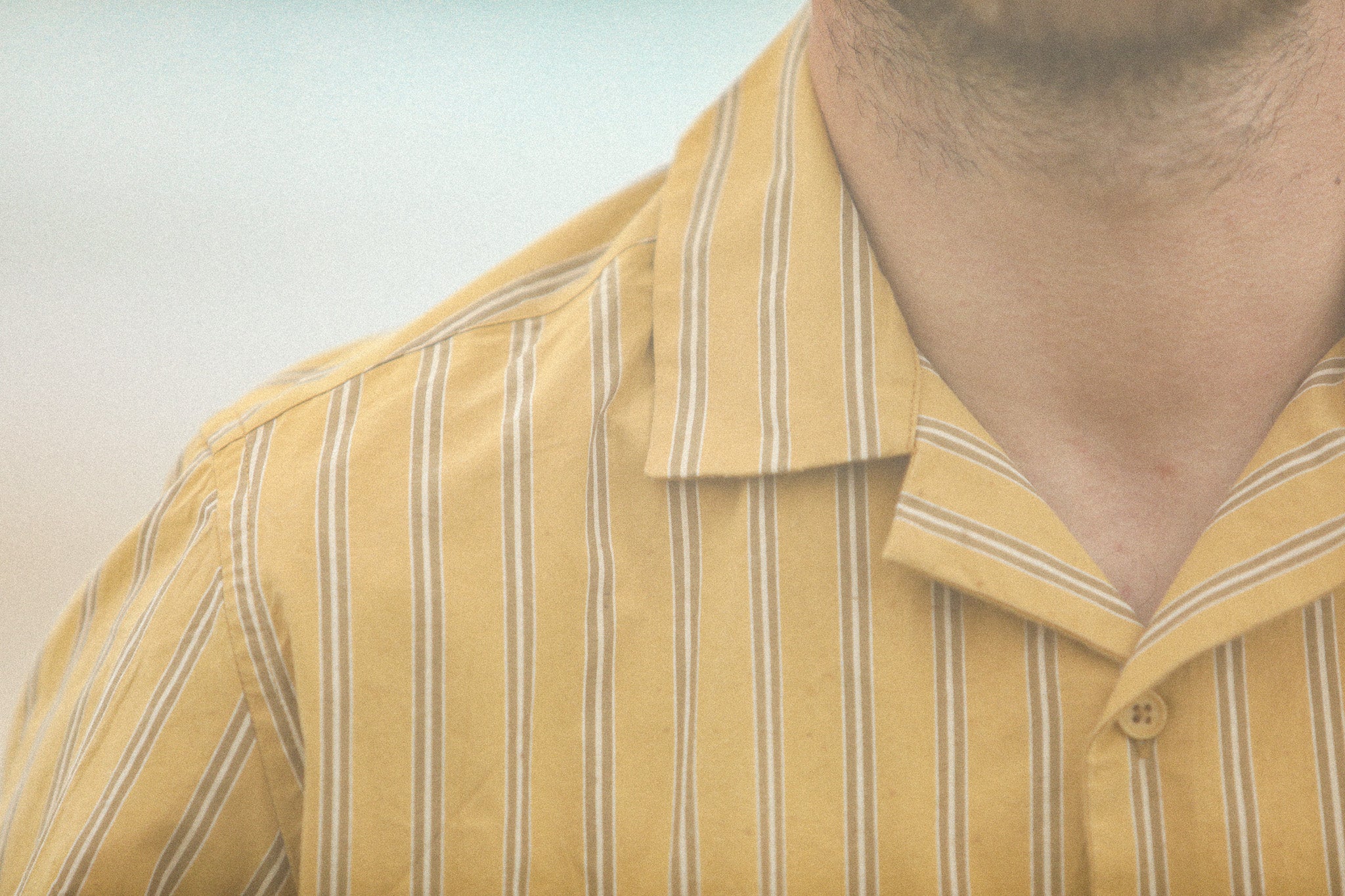 Modern Camp Collar - Japanese Stripes Dark Yellow