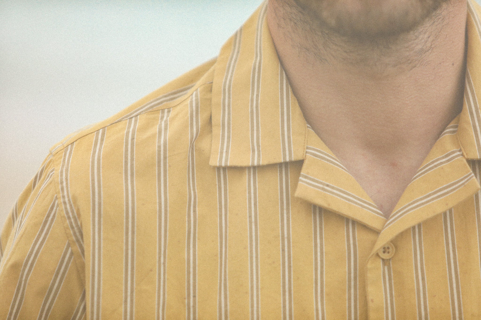 Modern Camp Collar - Japanese Stripes Dark Yellow