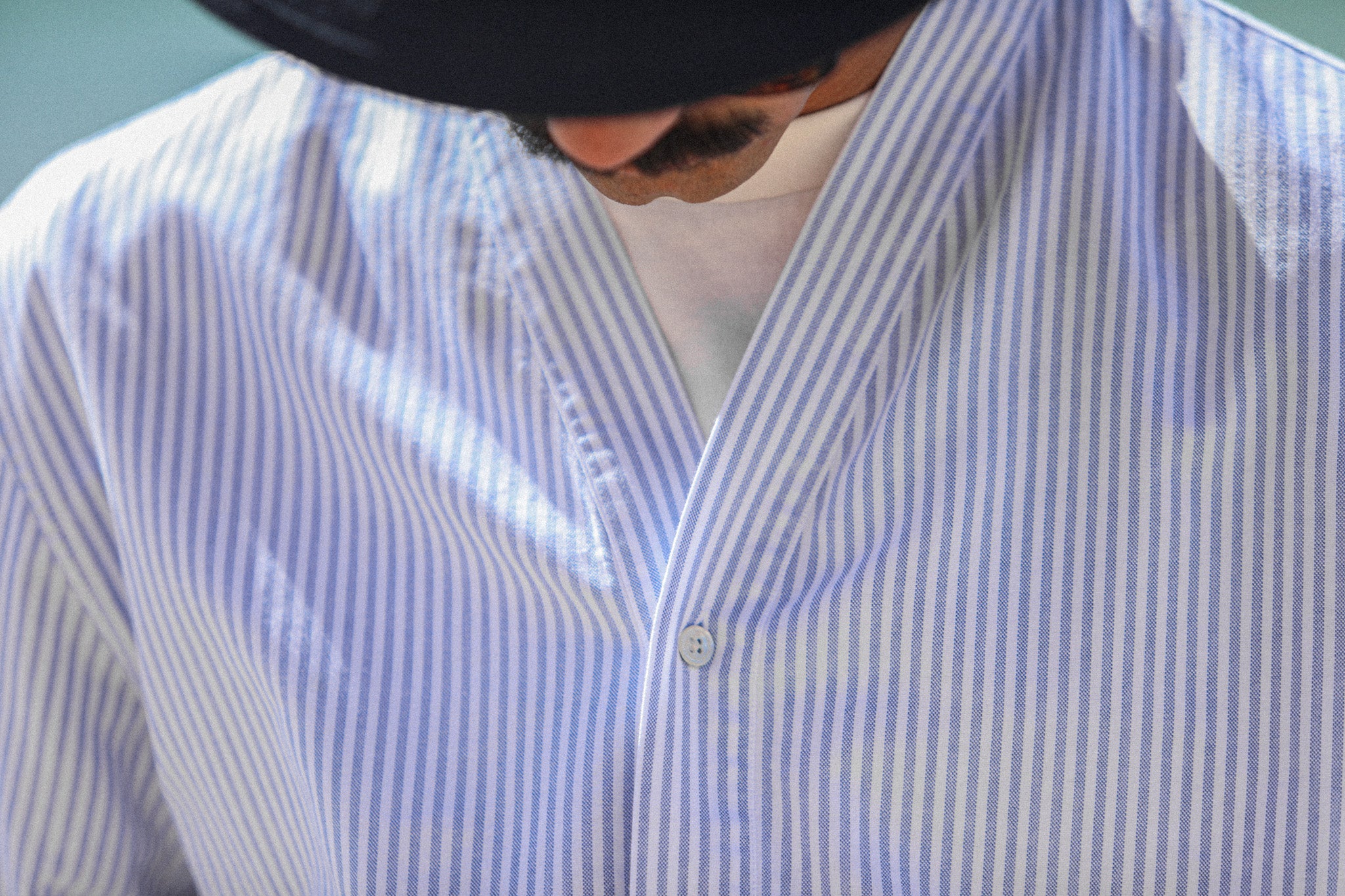 Cardigan Shirt Oxford Stripes