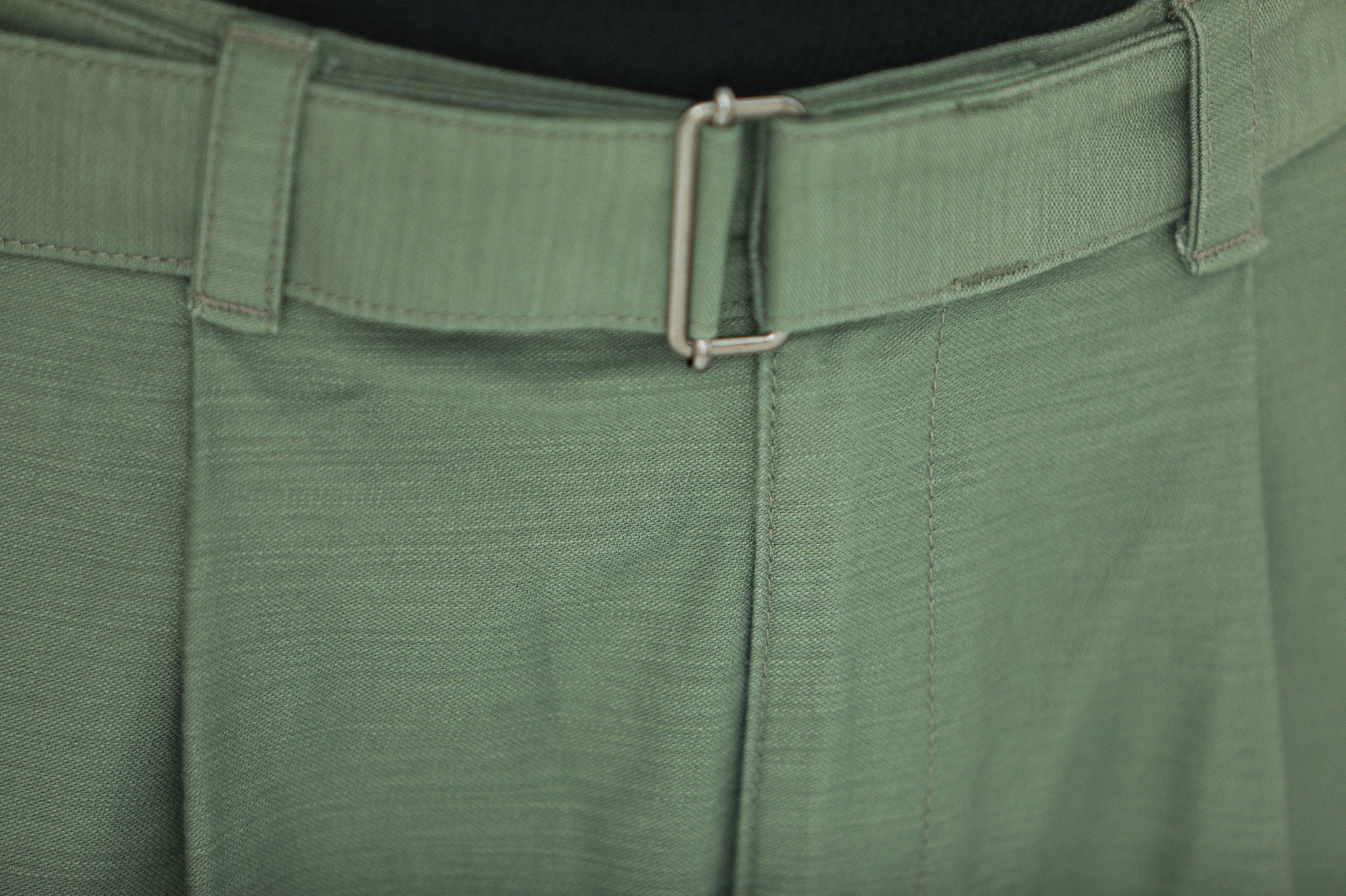 Cargo Sateen Japonais Pince Simple Khaki - Comfort Fit