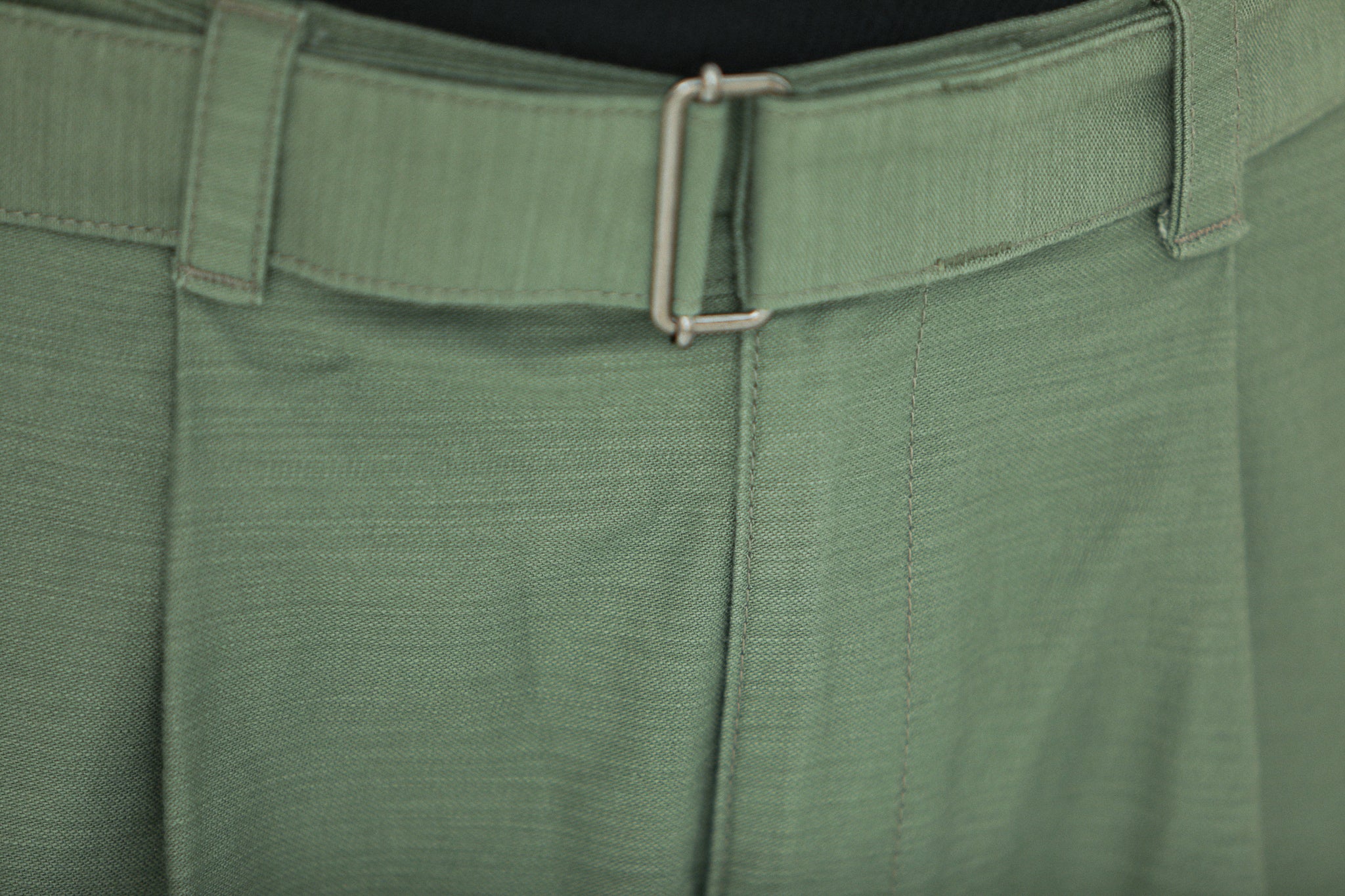Cargo Sateen Japonais Pince Simple Khaki - Comfort Fit
