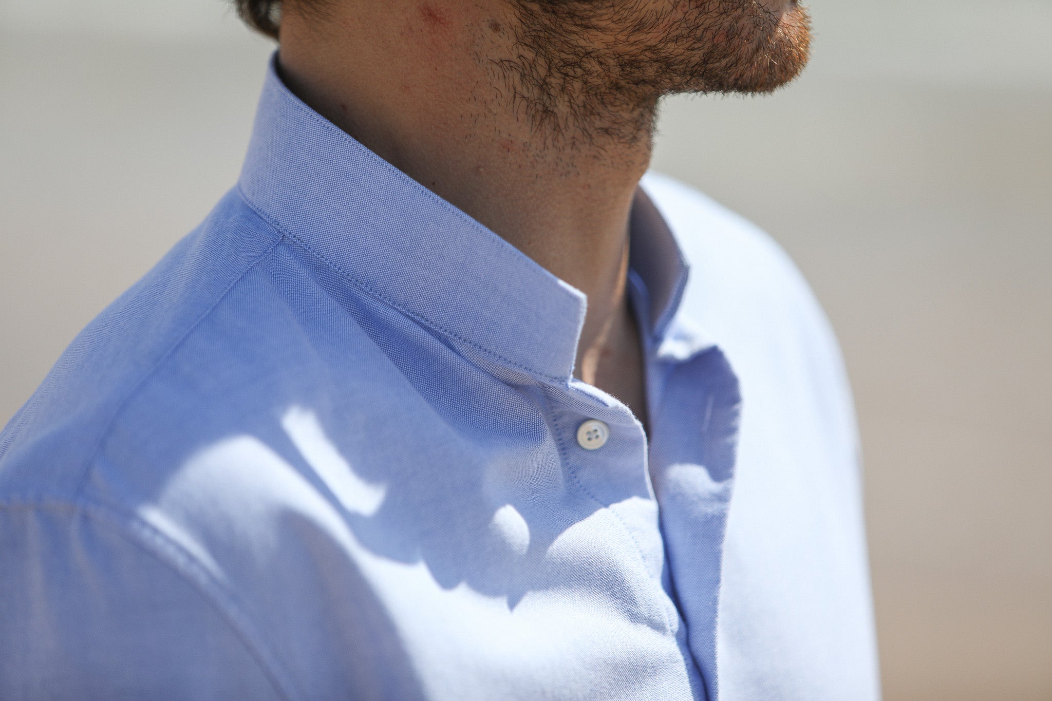 Chemise Oxford Bleu - Col Tailleur