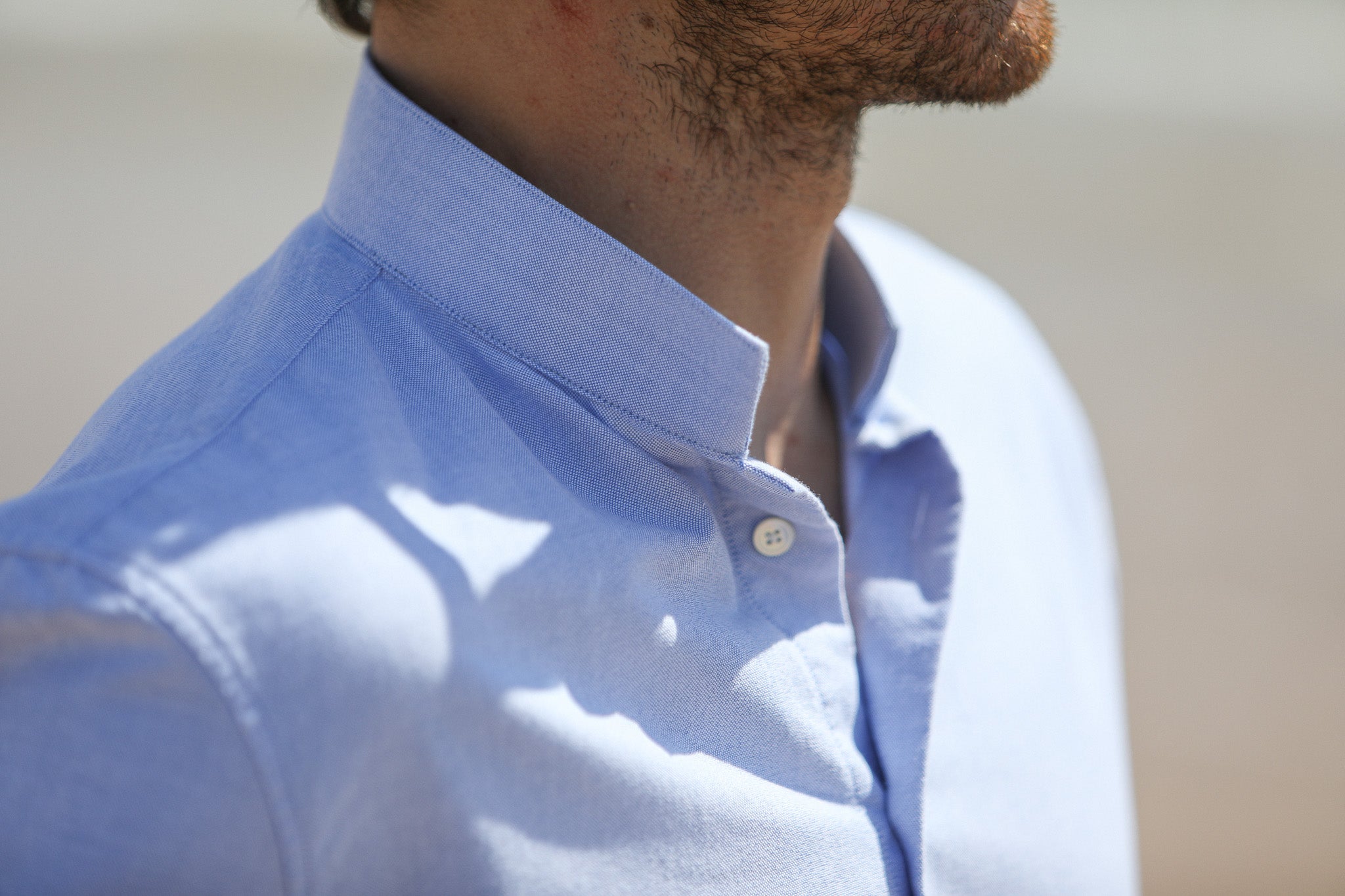 Chemise Oxford Bleu - Col Tailleur